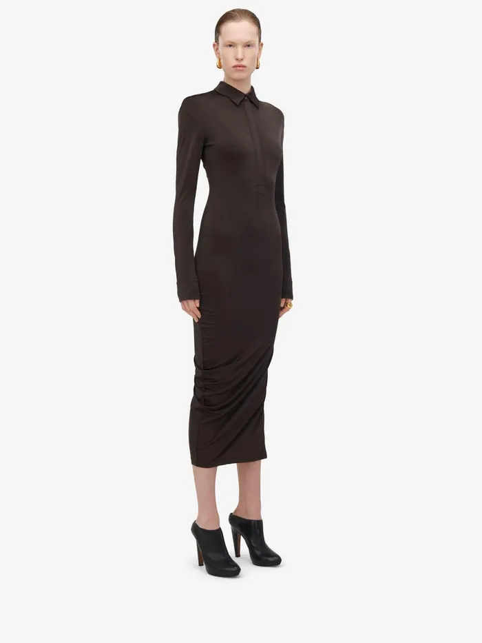 Women Dresses Alexander McQueen Fitted Shirt Dress Ebony