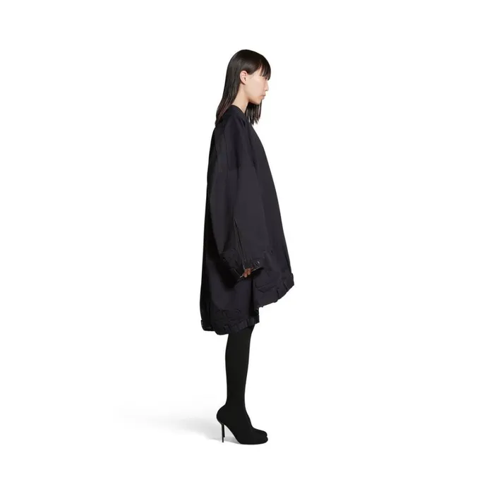 Women Dresses and Skirts Balenciaga Upcycled Long Sleeve Vareuse Dress In Dark Navy