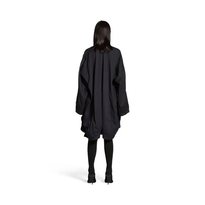 Women Dresses and Skirts Balenciaga Upcycled Long Sleeve Vareuse Dress In Dark Navy