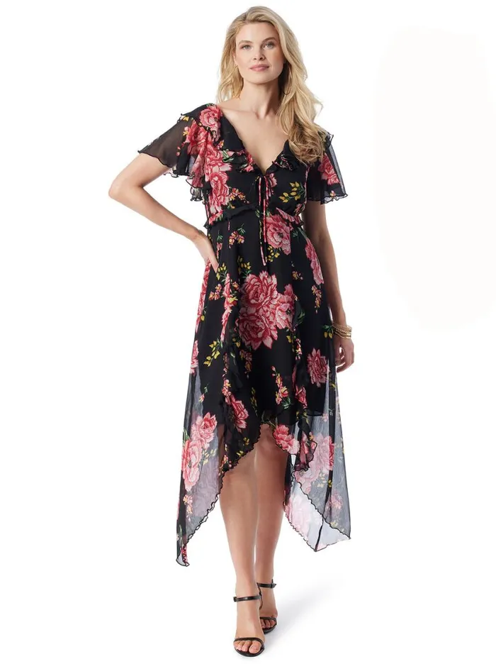 Women Dresses Jessica Simpson Maila Maxi Dress In Sketchy Roses