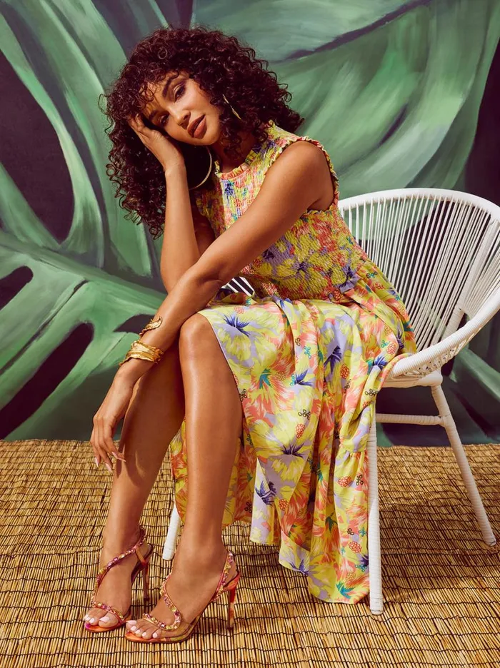 Women Dresses Jessica Simpson Mira Tiered Ruffle Maxi Dress In Candy Hibiscus