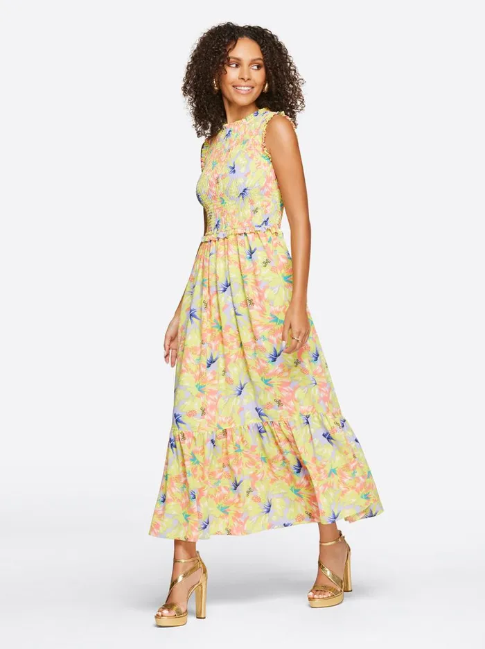 Women Dresses Jessica Simpson Mira Tiered Ruffle Maxi Dress In Candy Hibiscus