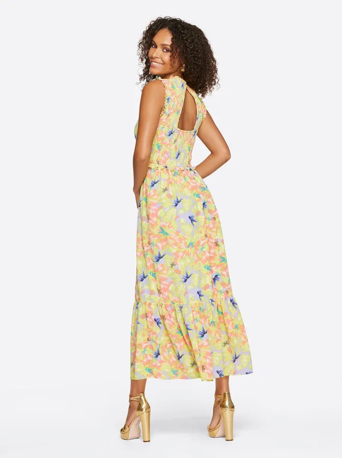 Women Dresses Jessica Simpson Mira Tiered Ruffle Maxi Dress In Candy Hibiscus