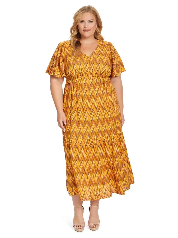 Women Dresses Jessica Simpson Naomi Dress In Ikat Chevron