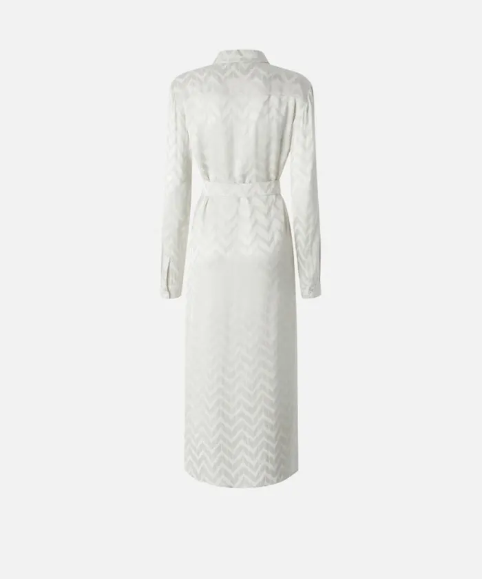 Women Dresses Pinko Jacquard Satin Shirt Dress Milk White Women Dresses Pinko Jacquard Satin Shirt Dress Milk White