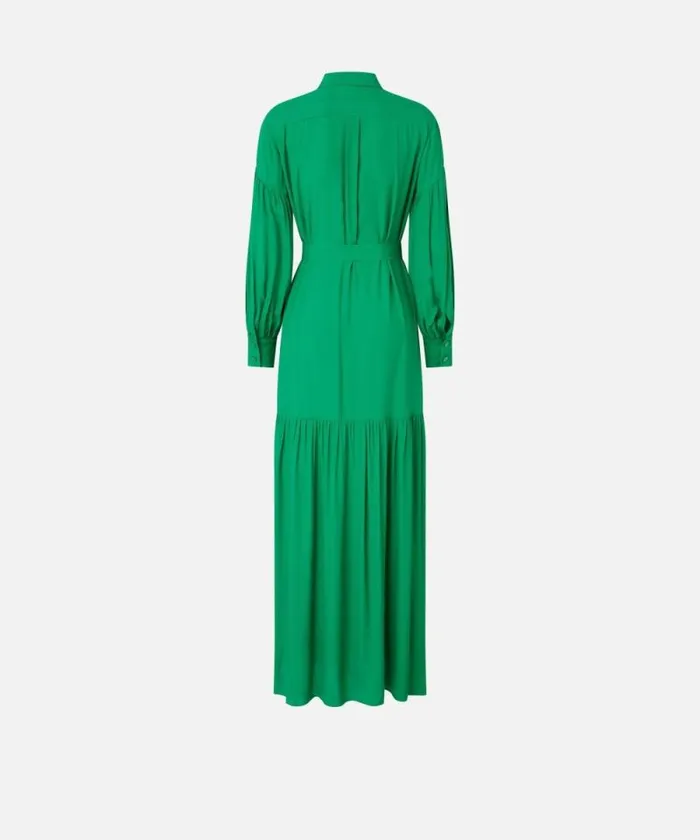 Women Dresses Pinko Long Belted Shirt Dress Fern Green Women Dresses Pinko Long Belted Shirt Dress Fern Green