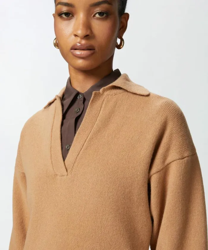 Women Dresses Pinko Long Cashmere Blend Knit Dress Tannin Beige