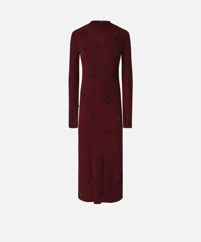 Women Dresses Pinko Long Highnecked Dress With Rhinestone Swirls Potent Purple Women Dresses Pinko Long Highnecked Dress With Rhinestone Swirls Potent Purple