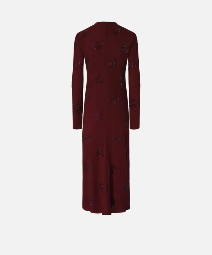 Women Dresses Pinko Long Highnecked Dress With Rhinestone Swirls Potent Purple Women Dresses Pinko Long Highnecked Dress With Rhinestone Swirls Potent Purple