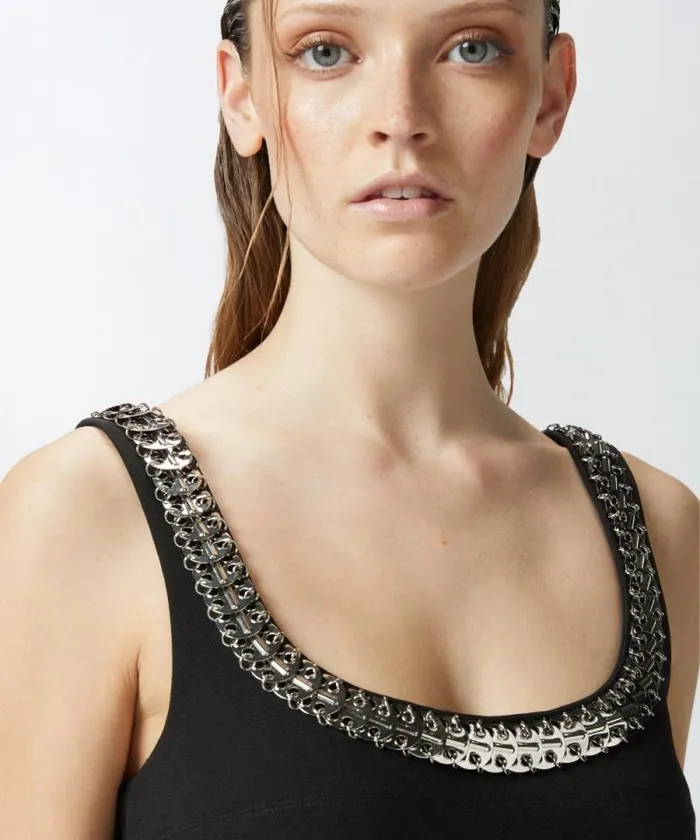 Women Dresses Pinko Mini Cami Dress With Shiny Embroidery Limo Black Women Dresses Pinko Mini Cami Dress With Shiny Embroidery Limo Black