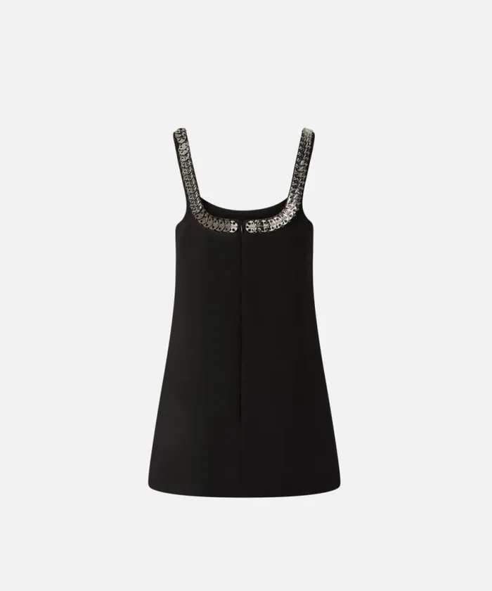 Women Dresses Pinko Mini Cami Dress With Shiny Embroidery Limo Black Women Dresses Pinko Mini Cami Dress With Shiny Embroidery Limo Black