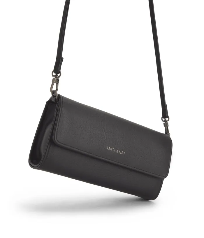Women Drew Med Vegan Crossbody Bag 8211 Arbor Black Matt and Nat Cell Phone Holders