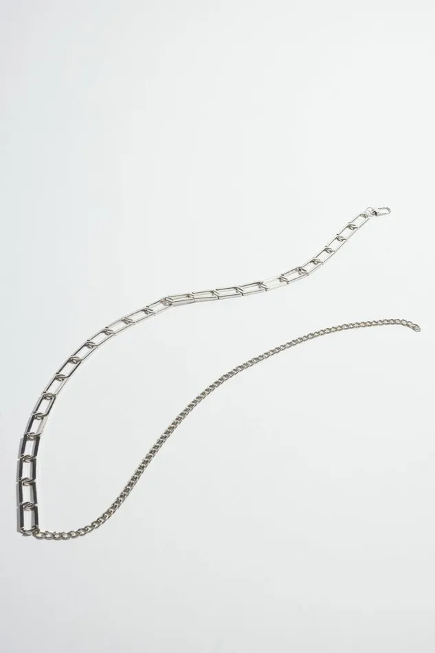 Women Dynamite Belts Flat Link Chain Belt Grey