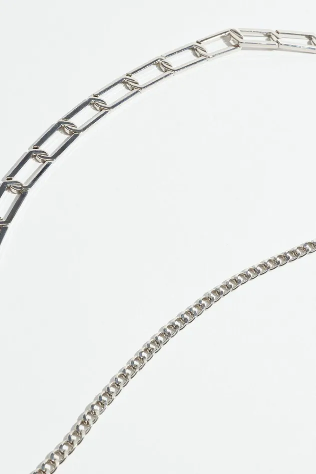 Women Dynamite Belts Flat Link Chain Belt Grey