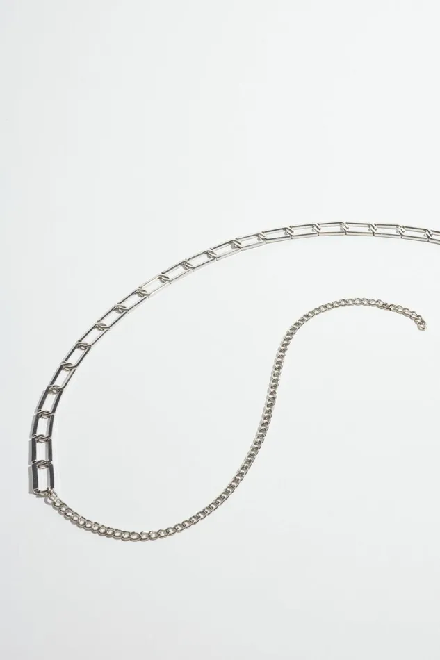 Women Dynamite Belts Flat Link Chain Belt Grey