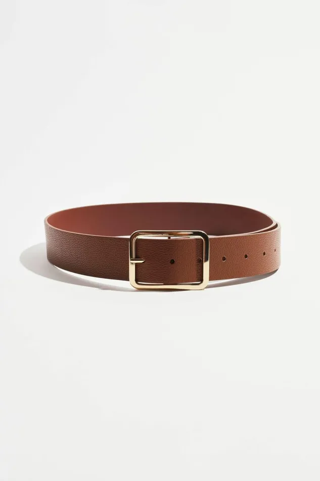 Women Dynamite Belts Rounded Square Buckle Belt Brown