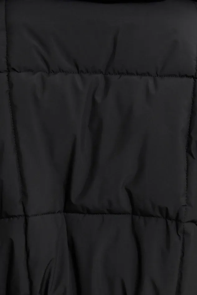 Women Dynamite Coats and Jackets Belted Maxi Puffer Coat Black