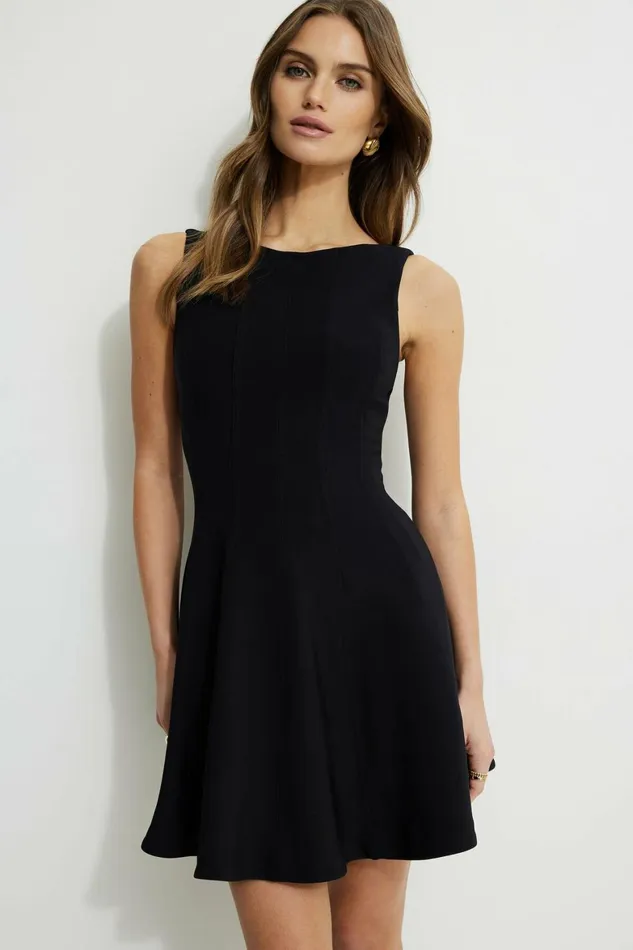 Women Dynamite Dresses and Jumpsuits Flared Mini Dress Black
