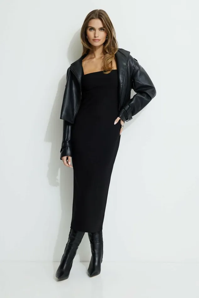 Women Dynamite Dresses and Jumpsuits Open Back Midi Dress Black