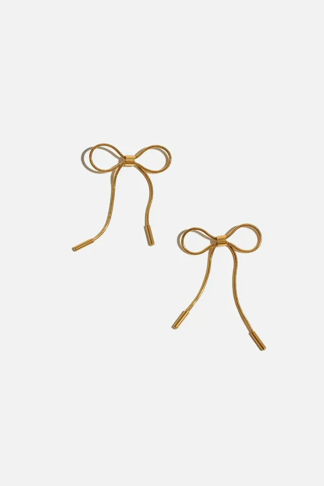 Women Dynamite Earrings Delicate Bow Earrings YELLOW