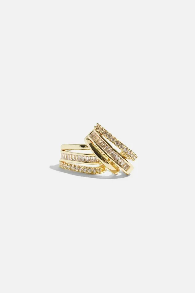 Women Dynamite Earrings Micro Pav Line Huggie Earrings White