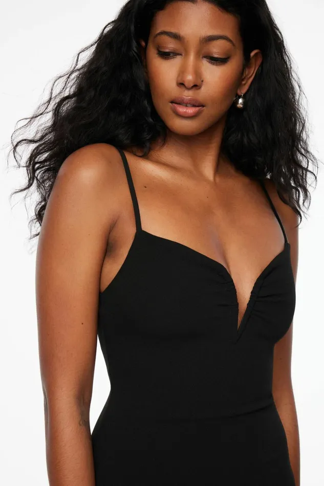 Women Dynamite Midi and Maxi Dresses Alix VWire Midi Dress Black