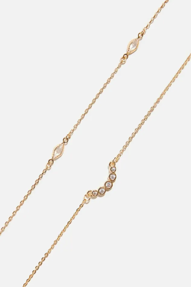 Women Dynamite Necklaces 2Pack Marquise Pave Necklaces WHITE