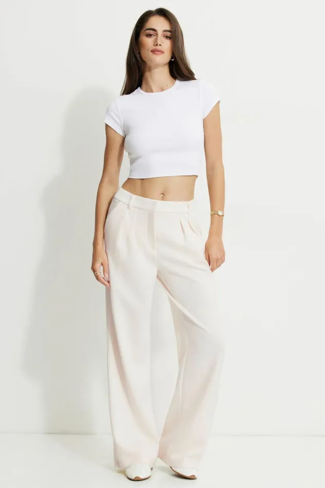 Women Dynamite Pants Anywear Scuba Trouser Pants Beige