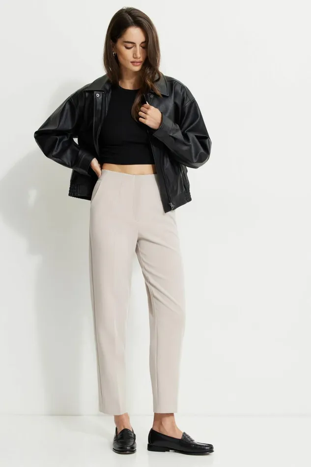 Women Dynamite Pants Emily Tailored Slim Ankle Pants Grey