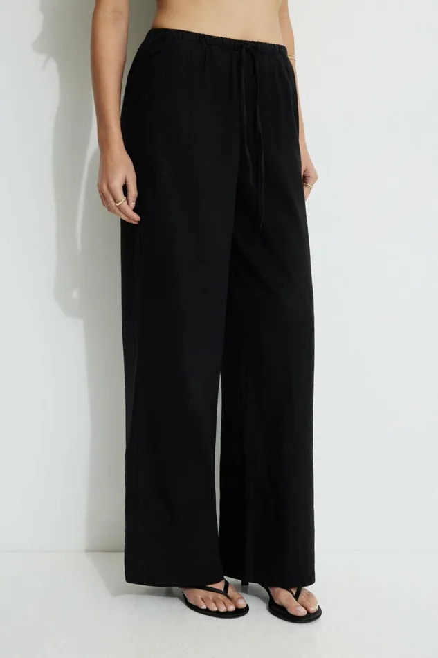 Women Dynamite Pants Leo Linen Pants Black