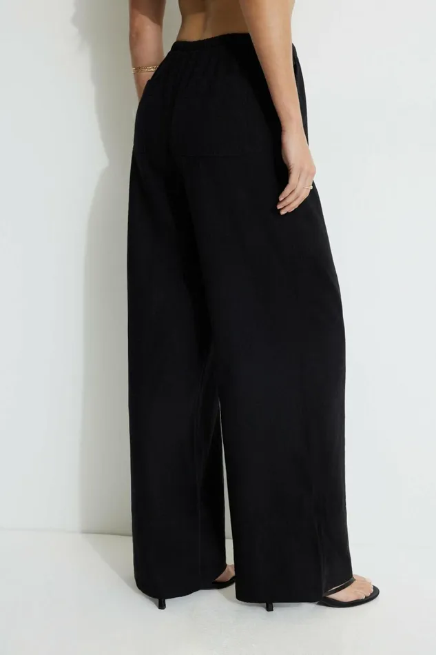 Women Dynamite Pants Leo Linen Pants Black