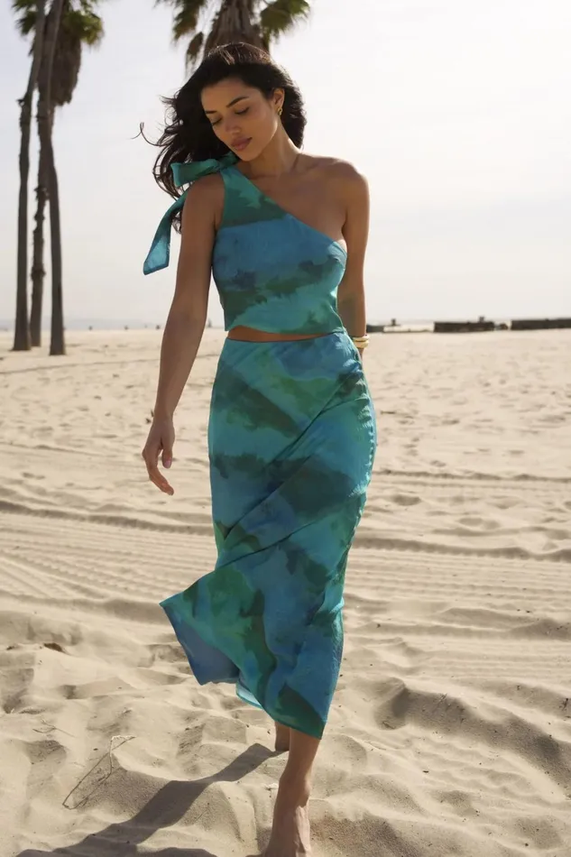 Women Dynamite Skirts and Skorts Mermaid Maxi Skirt Blue