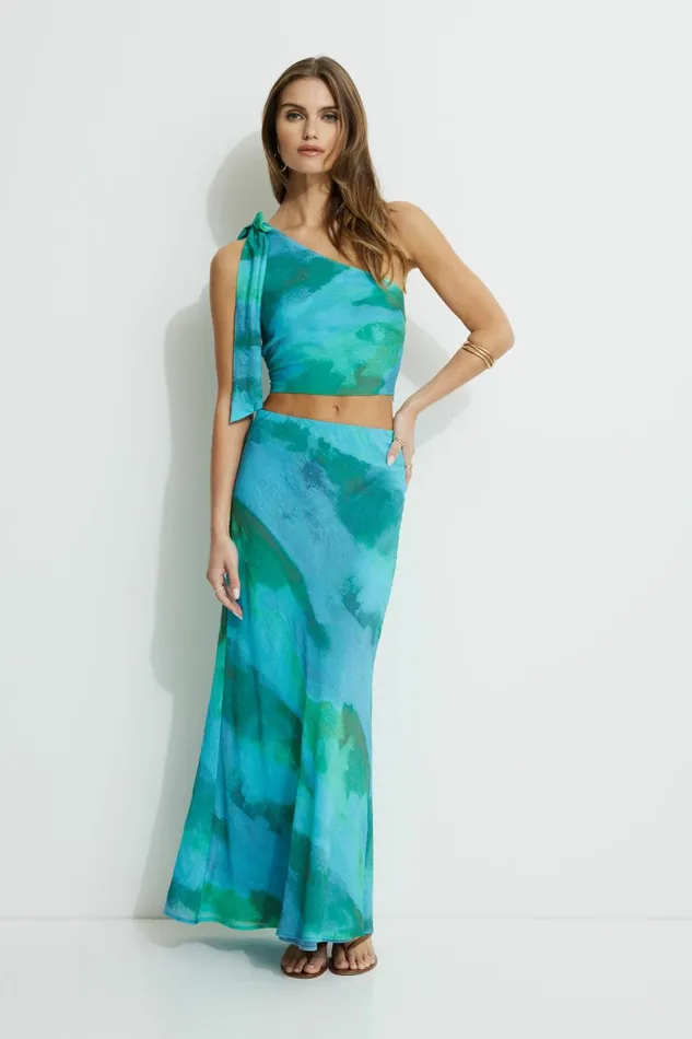Women Dynamite Skirts and Skorts Mermaid Maxi Skirt Blue