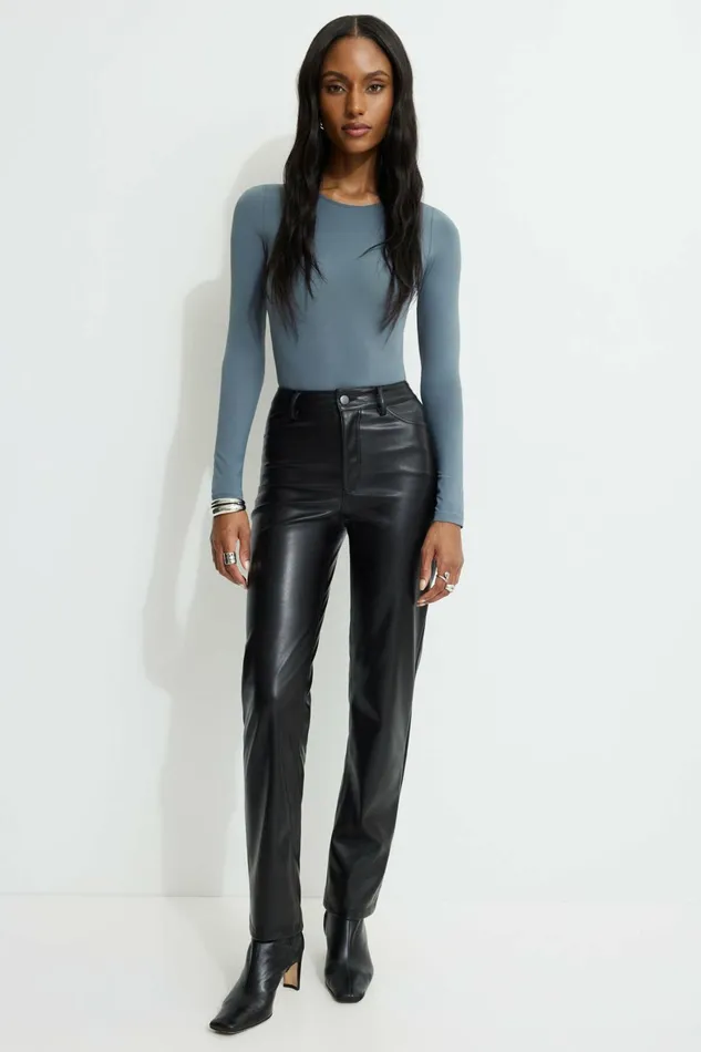 Women Dynamite Tops Kyla Sculpt Crewneck Bodysuit Gray