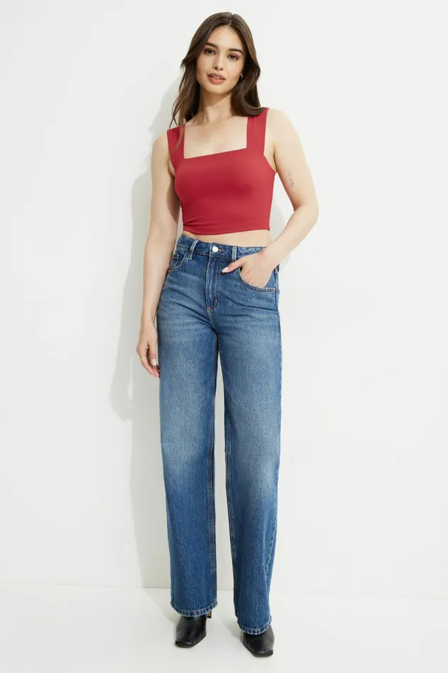 Women Dynamite Tops Lota Sculpt Tank Top Red