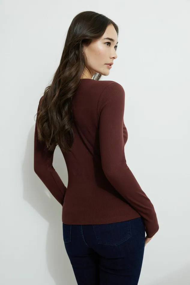 Women Dynamite Tops Renae Ribbed Flyaway Cardigan Burgundy