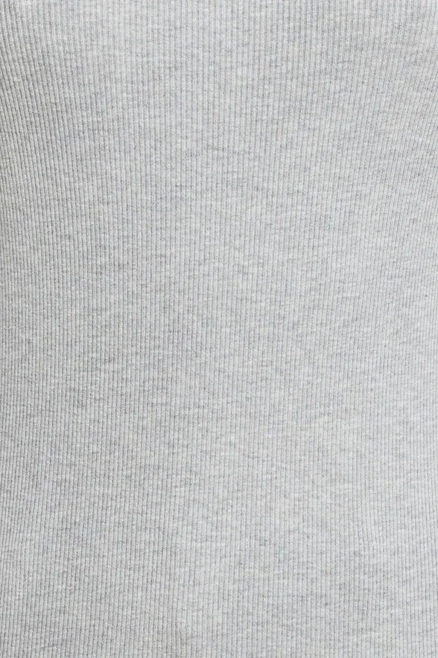 Women Dynamite Tops Tedi Ribbed Long Sleeve T Shirt Gray