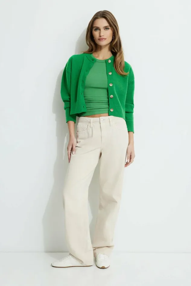Women Dynamite Tops Tedi Ribbed Tank Top Green