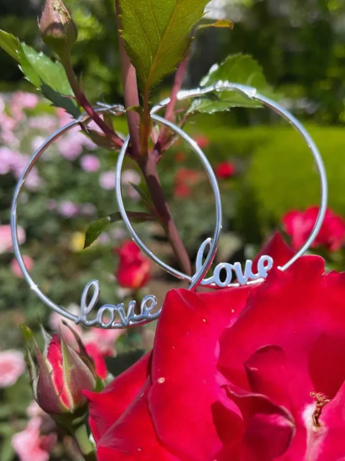 Women Earrings Jessica Simpson Personalized Hoop Earrings In Sterling Silver