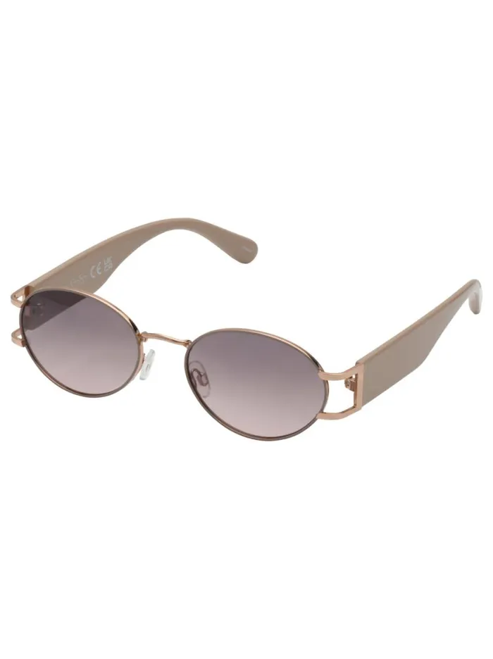 Women Earrings Jessica Simpson Retro Vintage Metal Oval Sunglasses In Nude