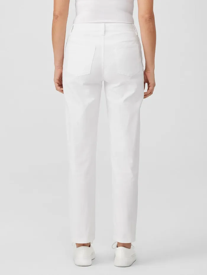 Women Eileen Fisher Denim Organic Cotton Denim HighWaisted Jean White