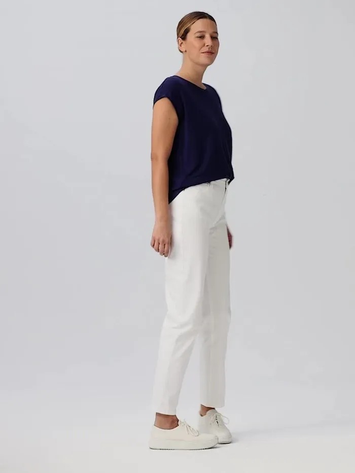 Women Eileen Fisher Denim Organic Cotton Denim HighWaisted Jean White