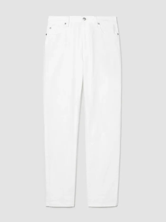 Women Eileen Fisher Denim Organic Cotton Denim HighWaisted Jean White