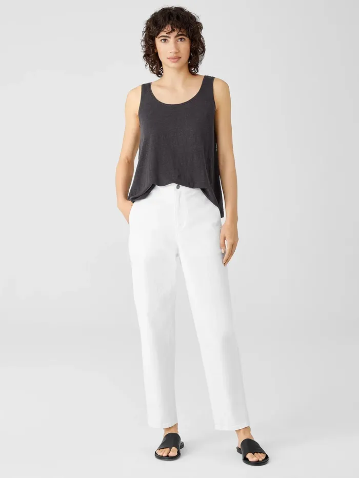 Women Eileen Fisher Denim Organic Cotton Denim Tapered Pant White