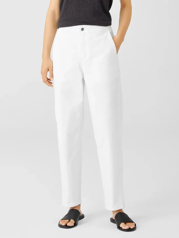 Women Eileen Fisher Denim Organic Cotton Denim Tapered Pant White