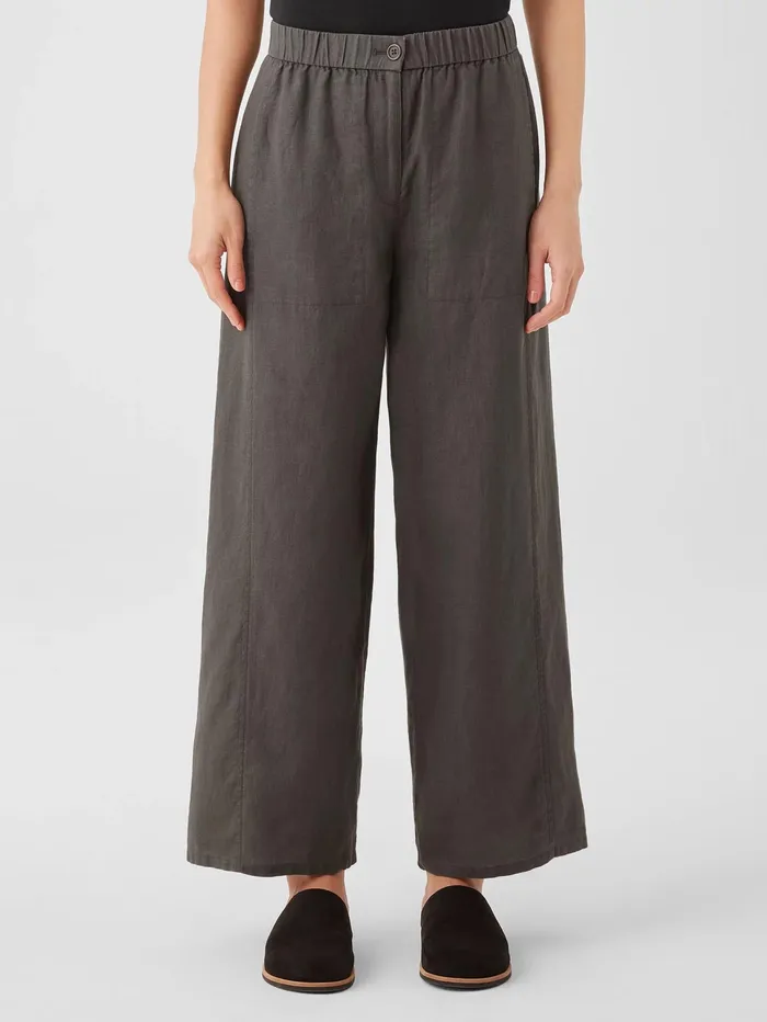 Women Eileen Fisher Pants Shorts and Jumpsuits Organic Linen Wide Trouser Pant Grove