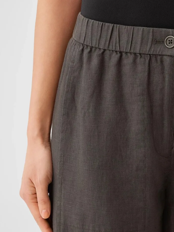 Women Eileen Fisher Pants Shorts and Jumpsuits Organic Linen Wide Trouser Pant Grove
