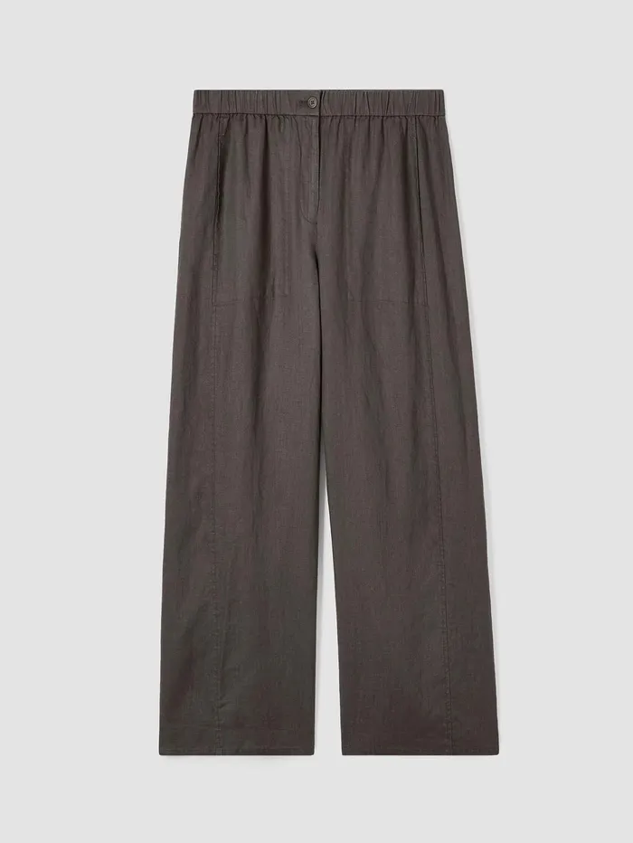 Women Eileen Fisher Pants Shorts and Jumpsuits Organic Linen Wide Trouser Pant Grove