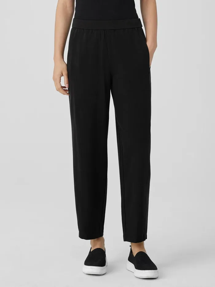 Women Eileen Fisher Pants Shorts and Jumpsuits Pima Cotton Stretch Jersey Lantern Pant Black