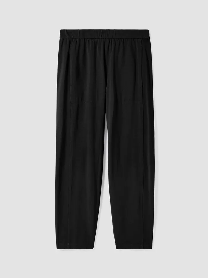 Women Eileen Fisher Pants Shorts and Jumpsuits Pima Cotton Stretch Jersey Lantern Pant Black